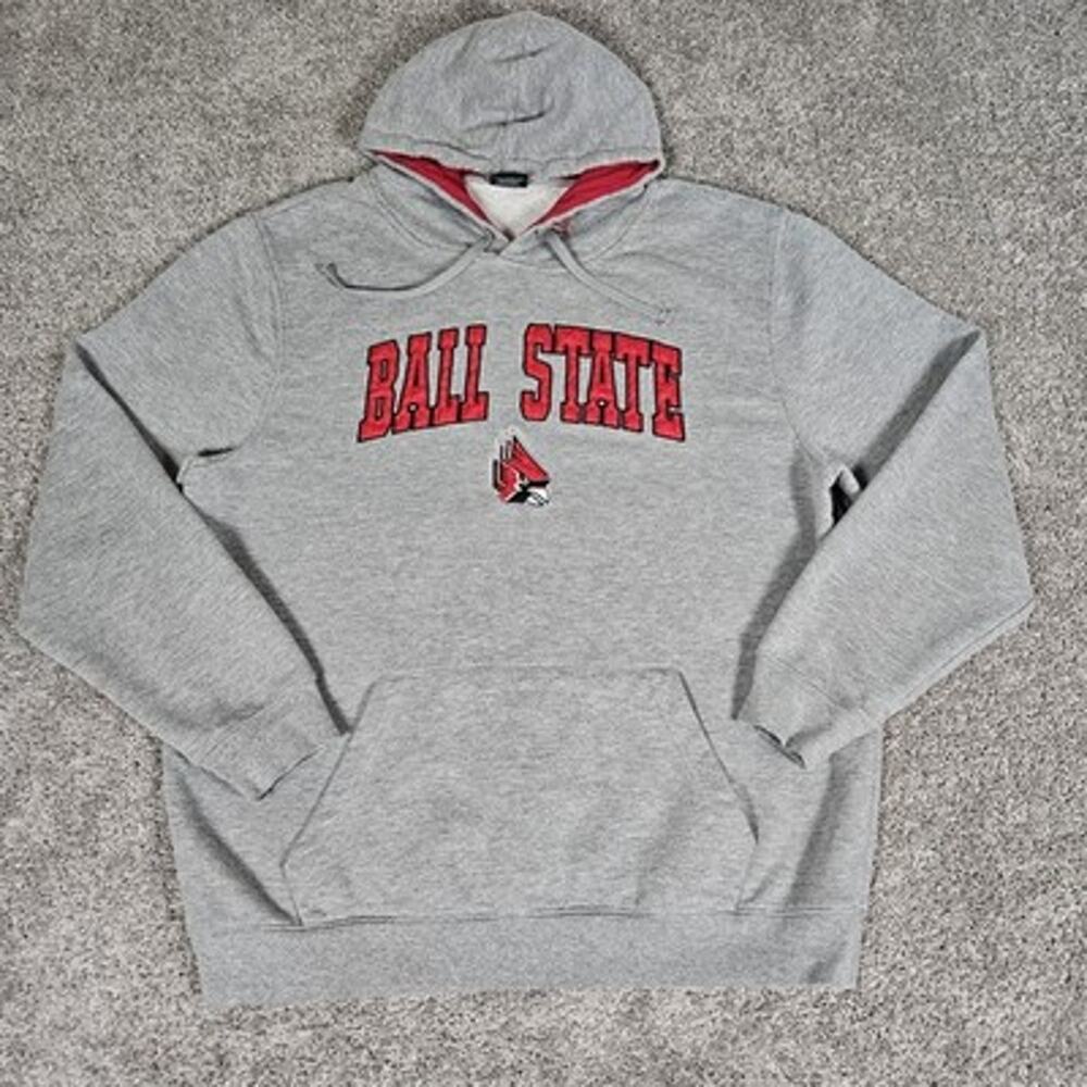 Colosseum Ball State University Hoodie Men's XL Gray Cardinals Football Indiana
